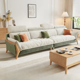 Stylish L-Shape Stationary Fabric White Standard Chaise Sofa Image - 10