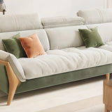Stylish L-Shape Stationary Fabric White Standard Chaise Sofa Image - 12