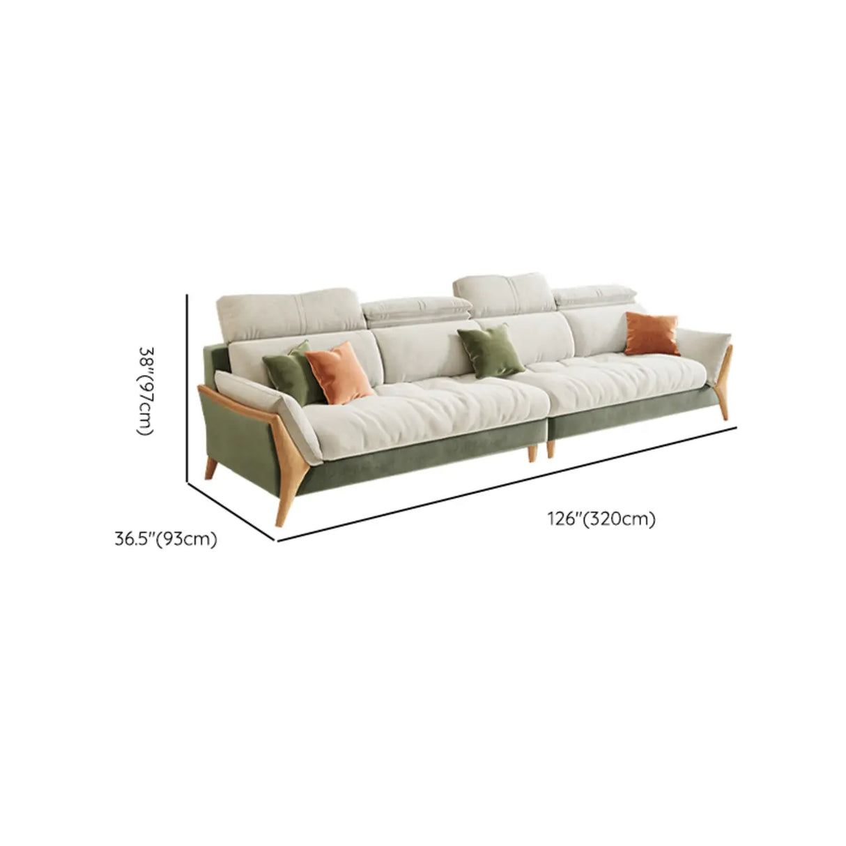 Stylish L-Shape Stationary Fabric White Standard Chaise Sofa Image - 16