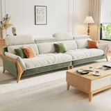 Stylish L-Shape Stationary Fabric White Standard Chaise Sofa Image - 5