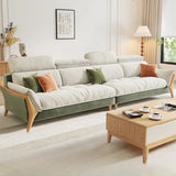Stylish L-Shape Stationary Fabric White Standard Chaise Sofa Image - 8