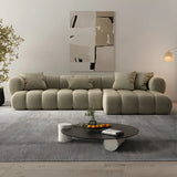 Stylish L-Shaped Velvet Sage Green Large Sectional Sofa Image - 1