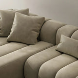 Stylish L-Shaped Velvet Sage Green Large Sectional Sofa Image - 11