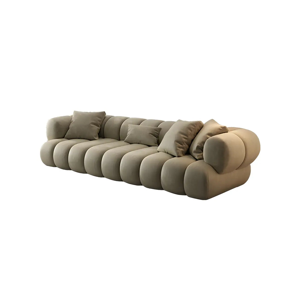 Stylish L-Shaped Velvet Sage Green Large Sectional Sofa Image - 6