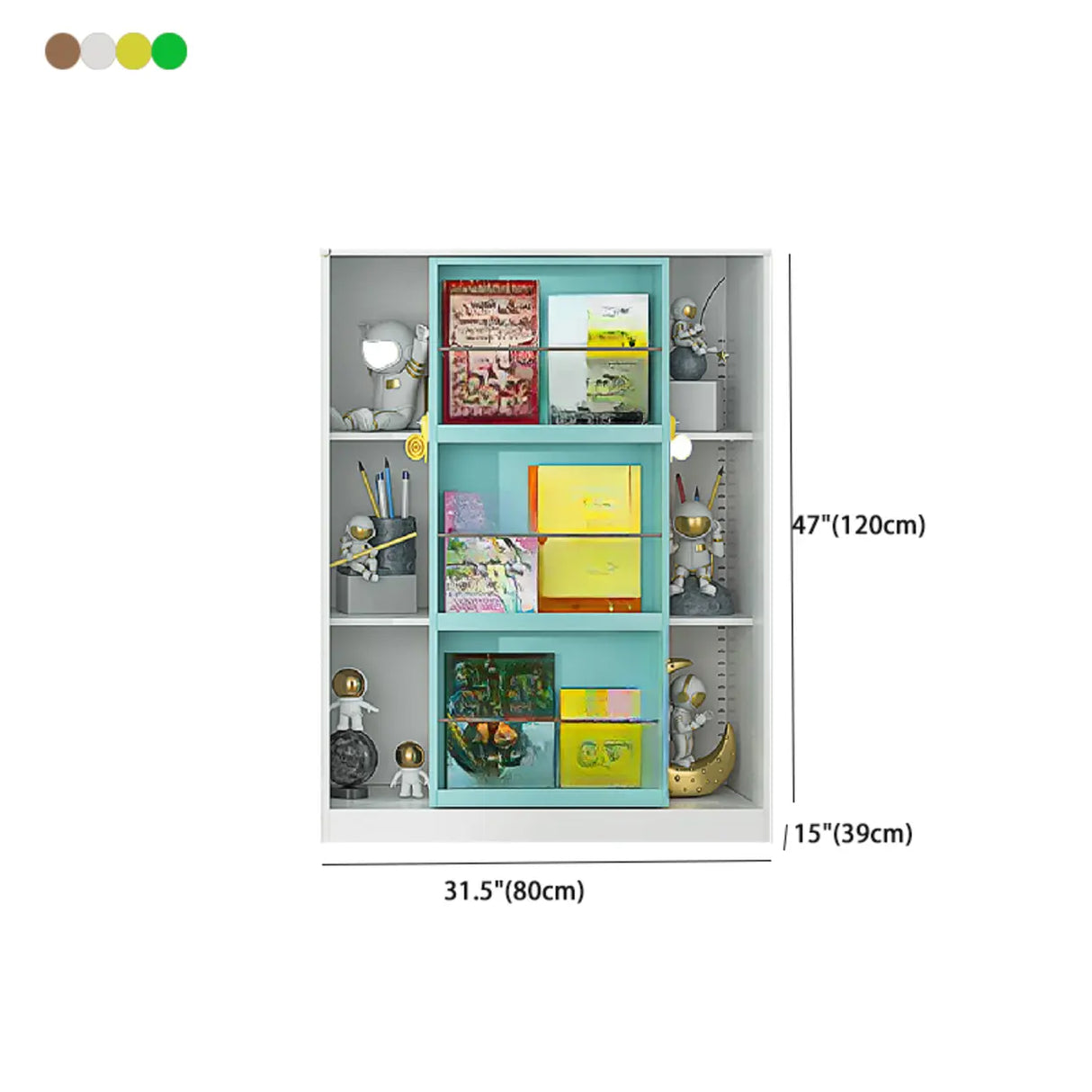 Stylish Metal Closed Back Standard Display Bookcase 