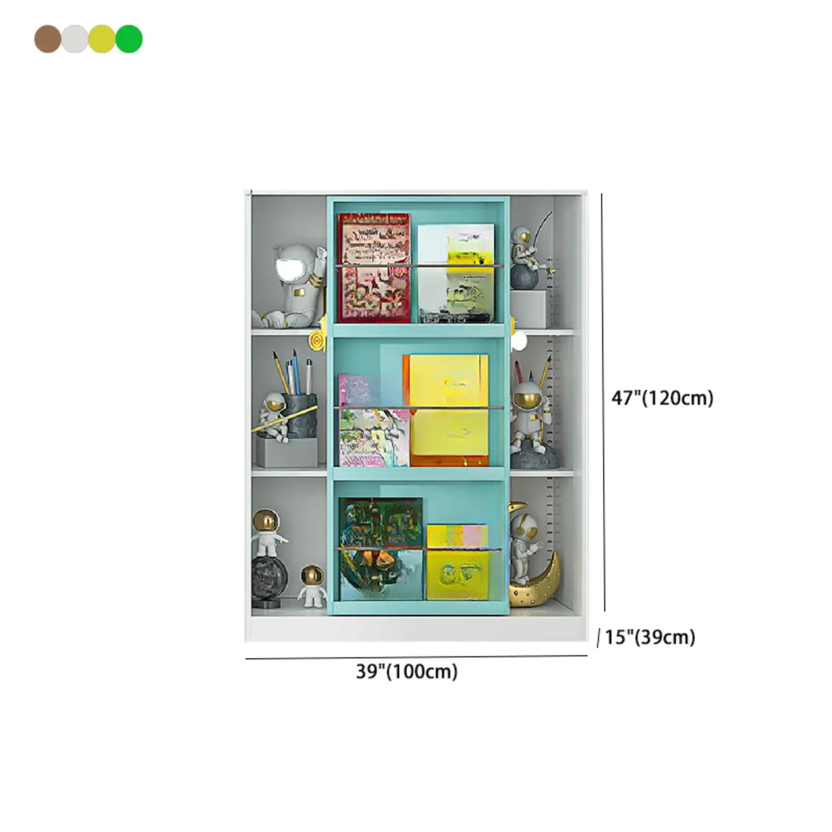 Stylish Metal Closed Back Standard Display Bookcase Image - 14
