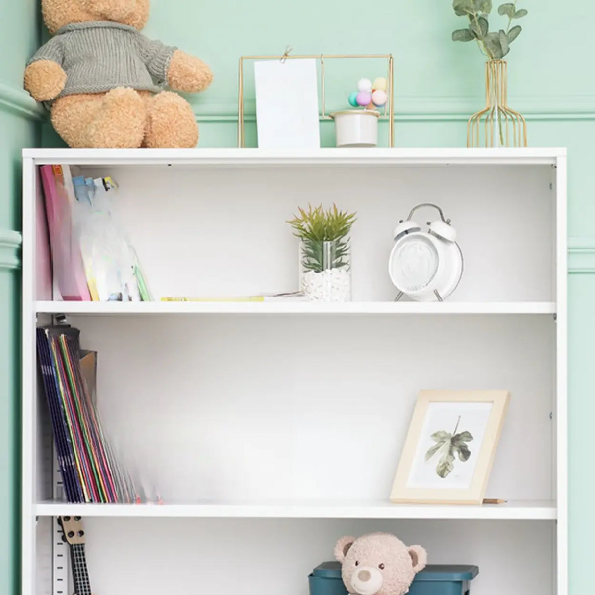 Stylish Metal Closed Back Standard Display Bookcase Image - 8