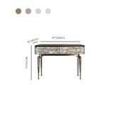 Stylish Metal Legs Blue Stone Storage Console Table #size