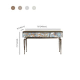 Stylish Metal Legs Blue Stone Storage Console Table Image - 19
