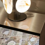 Stylish Metal Legs Blue Stone Storage Console Table Image - 8