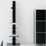 Stylish Metal Open Back Spine Narrow Bookshelf White Image - 4