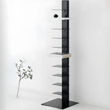 Stylish Metal Open Back Spine Narrow Bookshelf White Image - 5