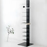 Stylish Metal Open Back Spine Narrow Bookshelf White Image - 5