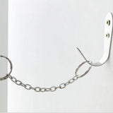 Stylish Metal Open Back Spine Narrow Bookshelf White Image - 9
