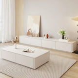 Stylish Milk Cocoa Wooden TV Stand with Drawers Image - 4