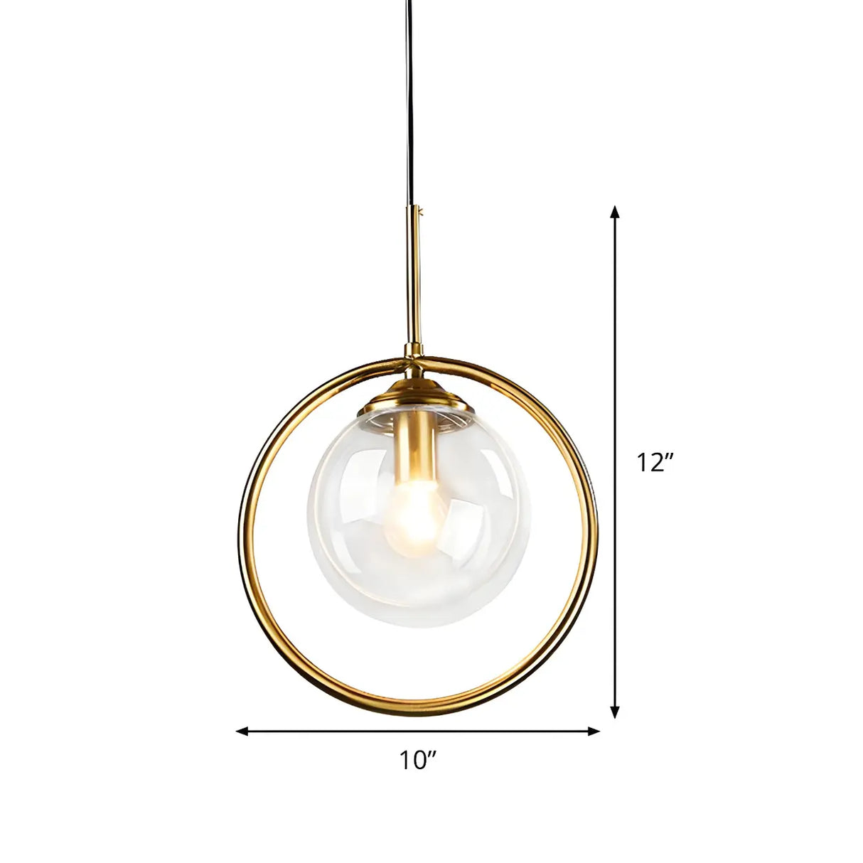 Stylish Mini Gold Ring Globe Metal Pendant Light 
