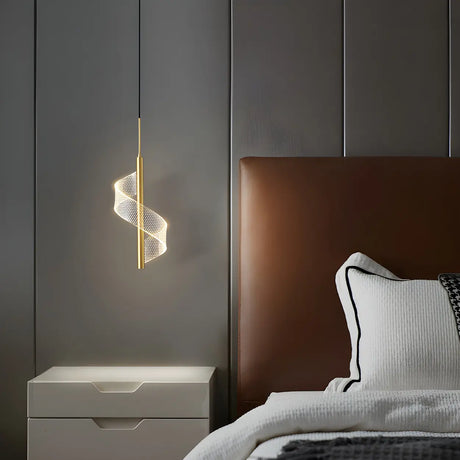 Stylish Mini Gold Spiral Dimmable LED Pendant Light Image - 11