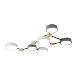 Stylish Modular Round LED Semi-Flush Mount Lamp 4-Light Image - 5