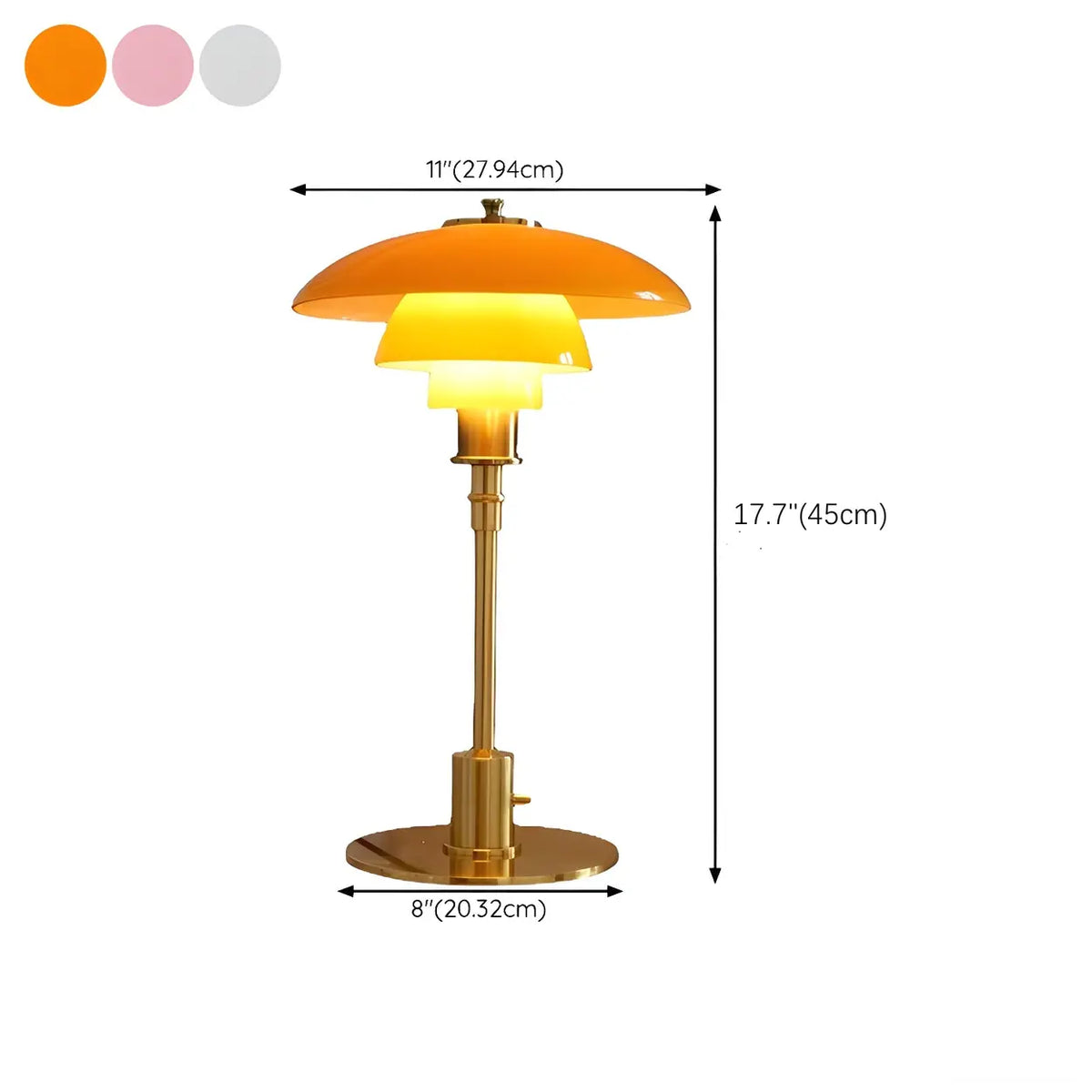 Stylish Multi-layered Umbrella Amber Glass Table Lamp 