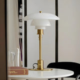 Stylish Multi-layered Umbrella Amber Glass Table Lamp Image - 3