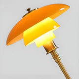 Stylish Multi-layered Umbrella Amber Glass Table Lamp Image - 6