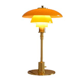 Stylish Multi-layered Umbrella Amber Glass Table Lamp Image - 7