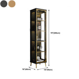 Stylish Narrow Glass Rubberwood Storage Wine Cabinet #size