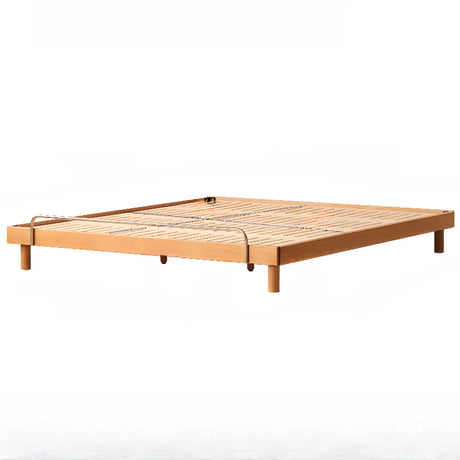Stylish Natural Finish Queen Platform Wood Bed Frame Image - 2