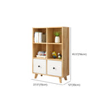Stylish Natural Wood Drawers Tall Pine Storage Bookcase Image - 18