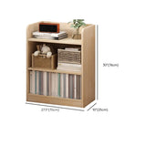 Stylish Natural Wood Finish Rectangular Small Bookcase Image - 21