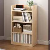 Stylish Natural Wood Finish Rectangular Small Bookcase Image - 3