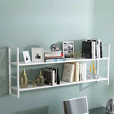 Stylish Open 3-Tier Black Wall-Mounted Iron Bookshelf Image - 11