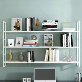 Stylish Open 3-Tier Black Wall-Mounted Iron Bookshelf Image - 14