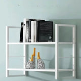 Stylish Open 3-Tier Black Wall-Mounted Iron Bookshelf Image - 15
