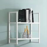 Stylish Open 3-Tier Black Wall-Mounted Iron Bookshelf Image - 16