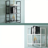 Stylish Open 3-Tier Black Wall-Mounted Iron Bookshelf Image - 18
