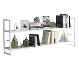 Stylish Open 3-Tier Black Wall-Mounted Iron Bookshelf Image - 2
