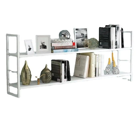 Stylish Open 3-Tier Black Wall-Mounted Iron Bookshelf Image - 2