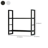 Stylish Open 3-Tier Black Wall-Mounted Iron Bookshelf Image - 23