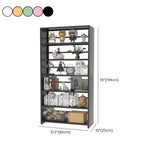 Stylish Open Back Alloy 6-Shelf Storage Bookshelf Black Image - 16