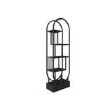 Stylish Open Oval Metal Frame Display Bookshelf Gold Image - 7