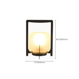 Stylish Oval Lantern Metal Frame LED Outdoor Table Lamp #size