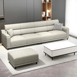 Stylish Premium Grey Tech Cloth Pillow Four Seats Sofa Image - 10
