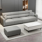 Stylish Premium Grey Tech Cloth Pillow Four Seats Sofa Image - 11