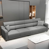Stylish Premium Grey Tech Cloth Pillow Four Seats Sofa Image - 3