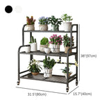 Stylish Rectangle Metal Black Plant Stand with Wheels Image - 14