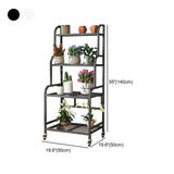 Stylish Rectangle Metal Black Plant Stand with Wheels Image - 15