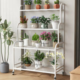 Stylish Rectangle Metal Black Plant Stand with Wheels Image - 24