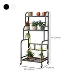 Stylish Rectangle Metal Black Plant Stand with Wheels Image - 29