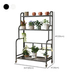 Stylish Rectangle Metal Black Plant Stand with Wheels Image - 31
